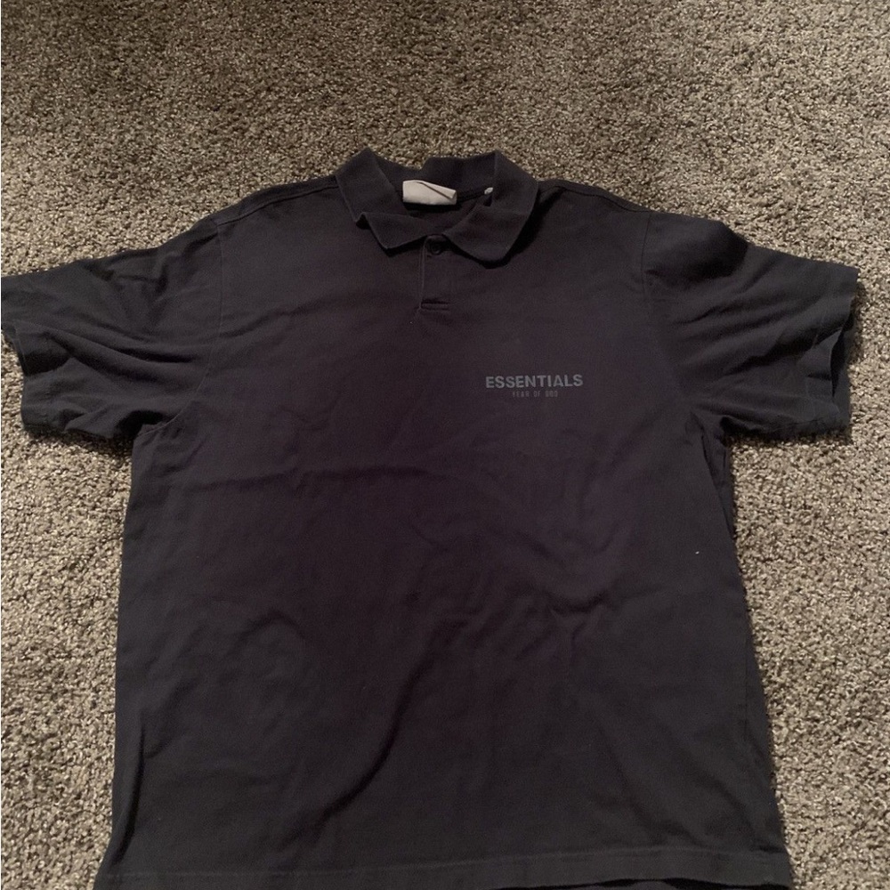 Essentials Black Polo Shirt Classic Short Sleeve